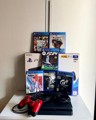 PS4 Slim 1TB + Controller + 6 Giochi + Scatola Ori