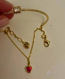 bracciale Swarovski rigido Chroma con cuore rosso