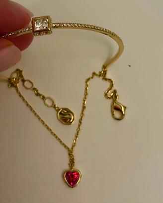 bracciale Swarovski rigido Chroma con cuore rosso