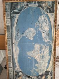 quadro planisfero/mondo cornice dorata vintage