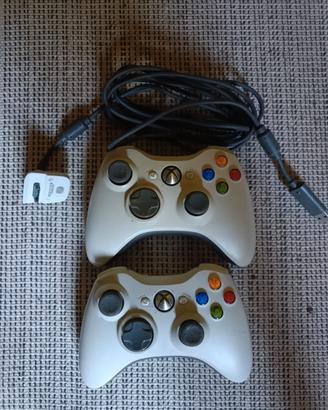 2 controller originali XBox360 wireless + cavo