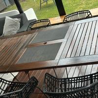 Tavolo da giardino allungabile teak e alluminio