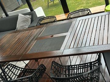 Tavolo da giardino allungabile teak e alluminio