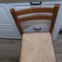 sedia impagliata legno massello
