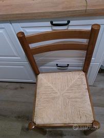 sedia impagliata legno massello