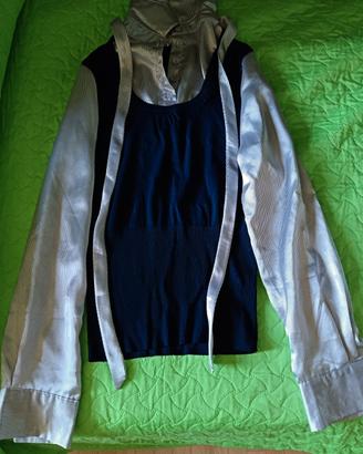 maglia di Motivi blu e bianca da donna tg L