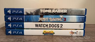 Giochi PS4 – Crash, Watch D. 2, Tomb R.,Just Cause