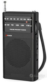 Radiolina radio FM/AM portatile Benss nera nuova