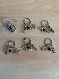 Set 6 portachiavi tema scienza / biologia