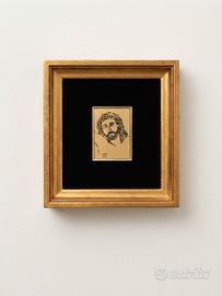 Quadretto sacro foglia oro - Volto di Cristo