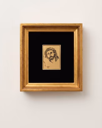 Quadretto sacro foglia oro - Volto di Cristo