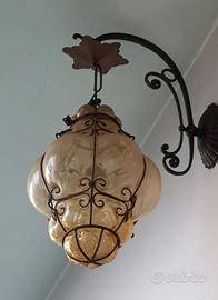 LAMPADA INGABBIATA BOLLA IN VETRO SOFFIATO 