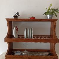 piattaia pensile scolapiatti cucina legno massello