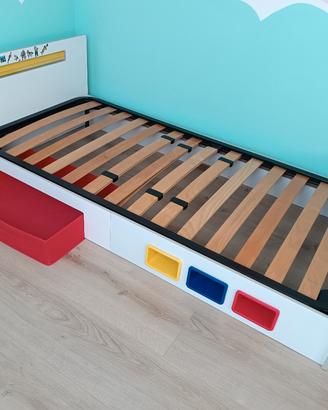 Letto singolo per ragazzo con inserti Lego