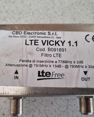 CBVICKY LTE 1.1 cod. B091891 filtro Antenna TV