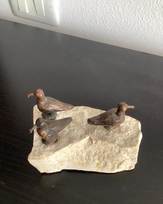 Scultura da tavolo gabbiani.