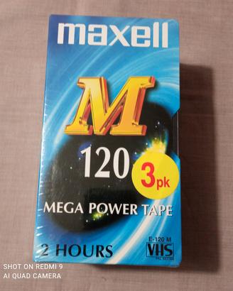 Maxell 120 minuti 3 pk VHS nuove