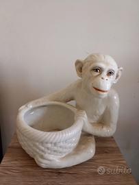 CERAMICA MONKEY FIORIERA ANNI 60 MADE IN ITALY 
