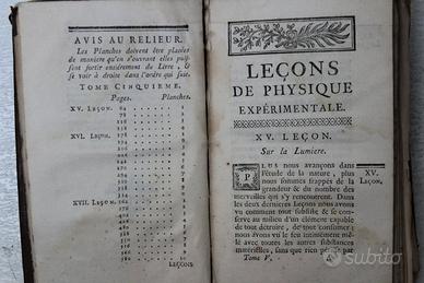 Le cons de phisique experimentale Paris 1783 tomo