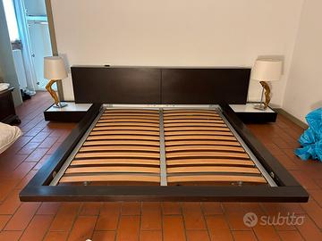 Letto Lema con comodini sospesi