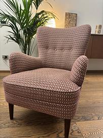 Poltrona vintage rifoderata - anni 60