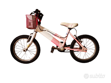 bicicletta 16'' rosa con cestino