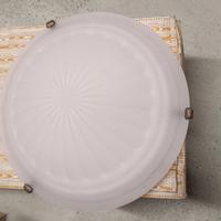 plafoniera + abat jour vetro rosa