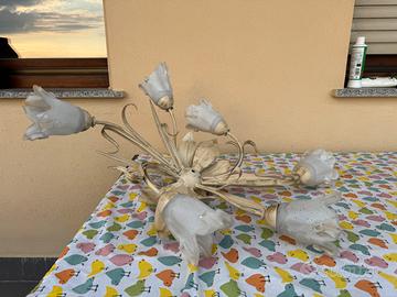 Lampadario  Shabby Chic - 6 Luci Stile Provenzale