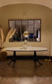 Tavolo vintage legno e marmo con 4 sedie