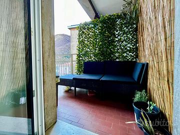 Set divani da giardino, balcone 3pz con cuscini