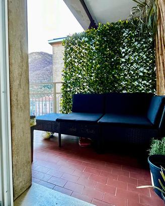 Set divani da giardino, balcone 3pz con cuscini