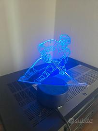 Lampada LED 3D hockey con telecomando – USB e pile