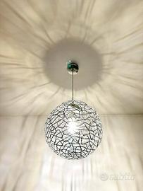 Lampadario sfera color argento – diametro 30 cm