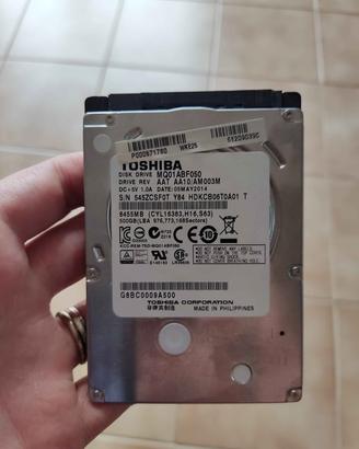 Hard Disk Interno TOSHIBA 500GB 2.5"  MQ01ABF050