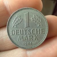 Moneta 1 Deutsche Mark 1955 F - Germania - RARA