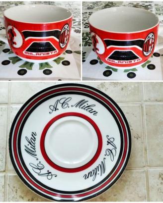 Tazza con Piatto del Milan in porcellana Tognana