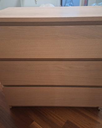 Malm cassettiera  rovere 