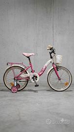 Bici Bambina Rosa con Rotelle e Cestino
