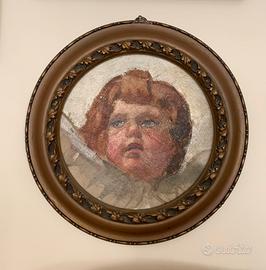 Dipinto antico Putto  su tela