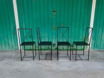 4 sedie MOKA design ASNAGO VENDER vintage FLEXFORM