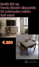 Madia  tavolo e sedie