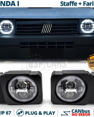 FARI LED per Fiat Panda 141 con STAFFE Luce Bianca