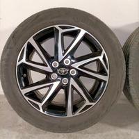 4 CERCHI LEGA ORIGINALI TOYOTA YARIS+GOMME ESTIVE