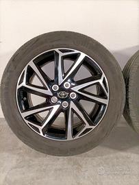 4 CERCHI LEGA ORIGINALI TOYOTA YARIS+GOMME ESTIVE