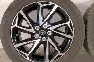 4 CERCHI LEGA ORIGINALI TOYOTA YARIS+GOMME ESTIVE