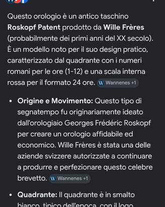 orologio da tasca  roskopf patent 