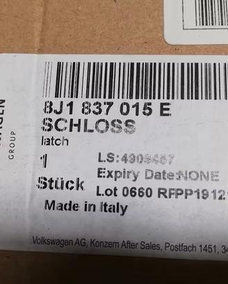 Serratura Volkswagen Audi 8J1837015E