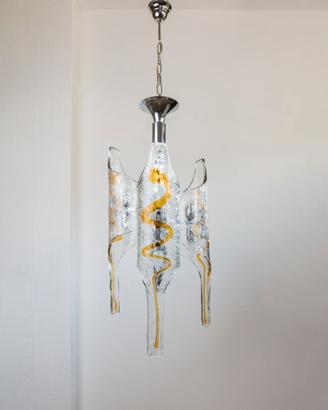 Lampadario vintage Vetro Murano, Mazzega 70s
