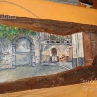 Quadro corteccia quercia "scorcio civita catania"