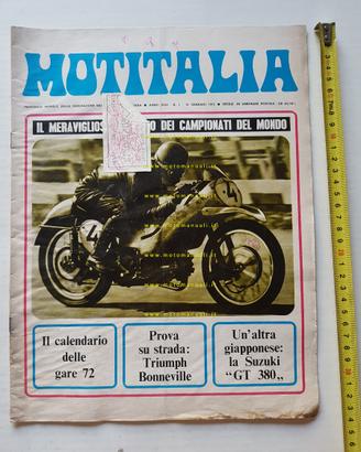 Motitalia rivista FMI n. 1 1972 Prova Triumph 650